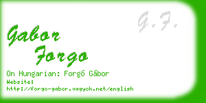 gabor forgo business card